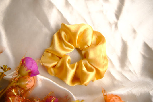 Ocher Satin Scrunchie