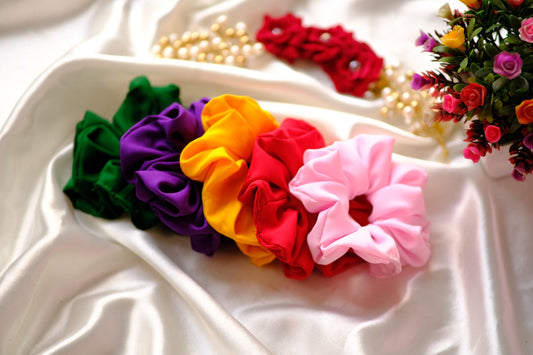 Colors Crepe Scrunchies Combo