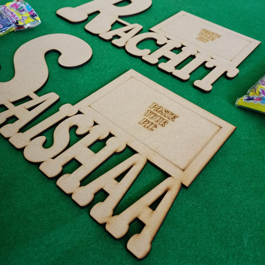 NAME WITH PHOTO DIY   Wall hanging