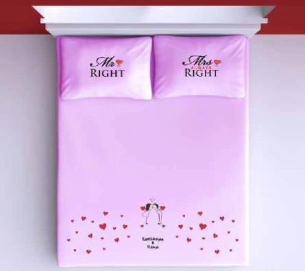 Mr Right and Mrs Right Bedsheet