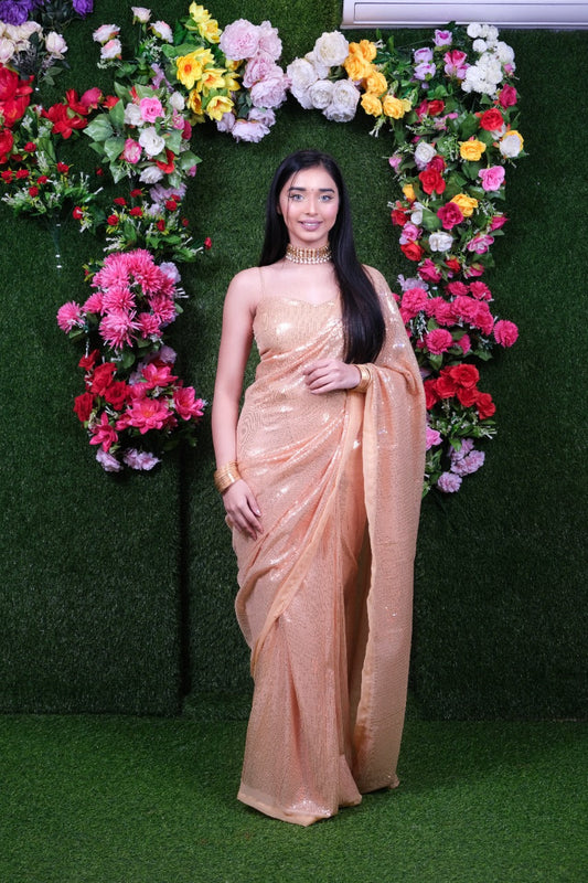 Gold Filmfare Sequence Saree