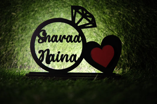 Wireless Ring Couple Name Lamp