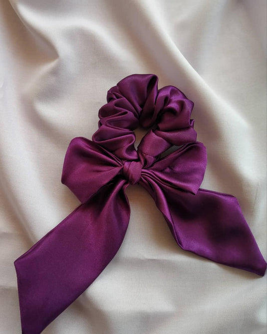 Violet Bow Tail Scrunchie