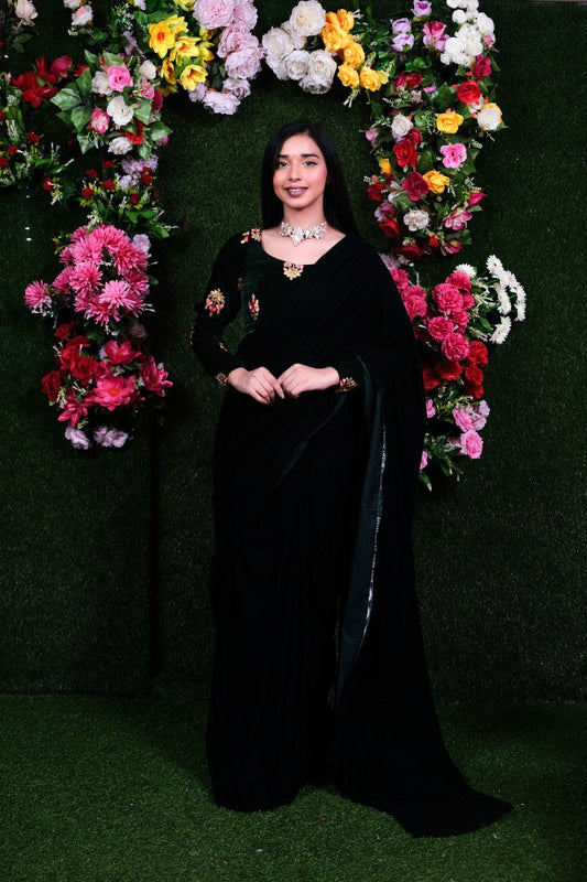 Queen Forest Velvet Saree