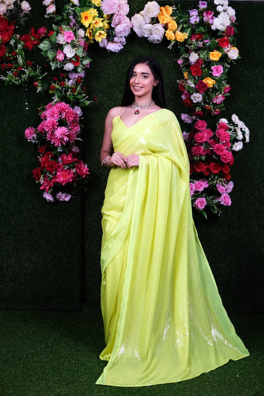 Neon Attack Filmfare Sequence Saree