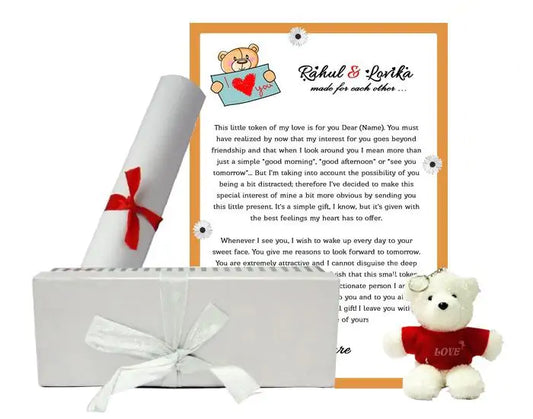 Love letter with Teddy Keychain