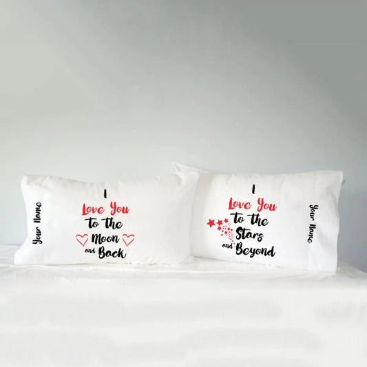 Personalised Love You To The Moon Pillow Covers - Set Of 2