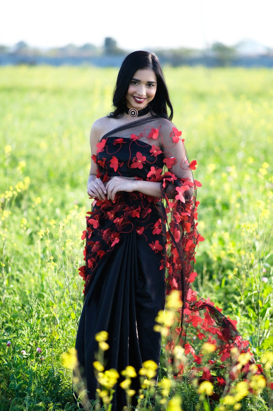 Red Butterfly Saree