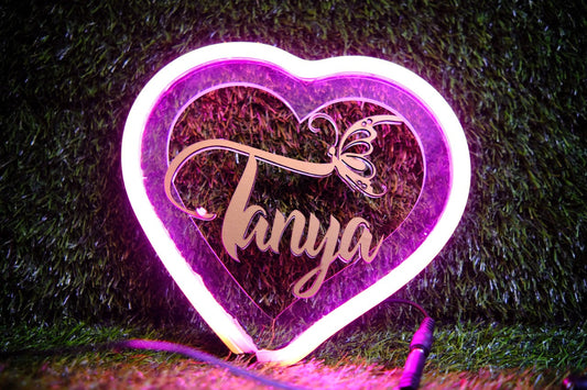 Pink Heart Ring Fire Lamp