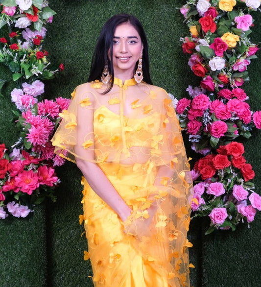 Sunflower Butterfly Stitched Blouse