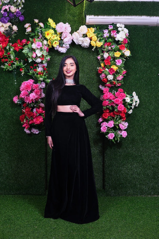 Black Sapphire Velvet skirt top