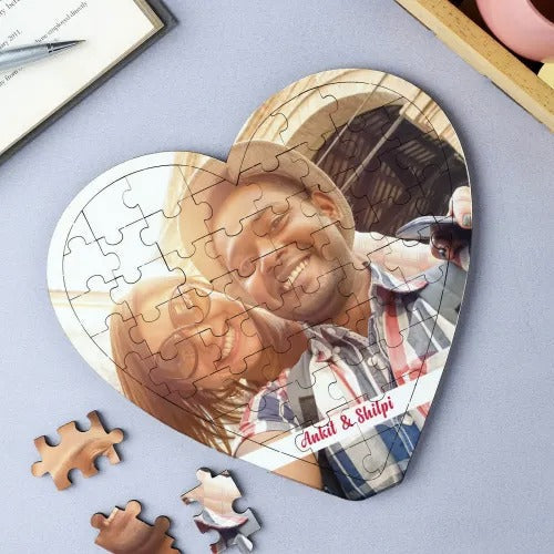 Love Personalized Wooden Jigsaw Heart Puzzle