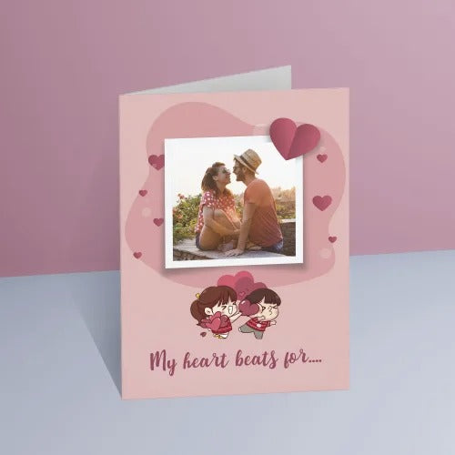Quirky Heart Beats Personalized Love Card