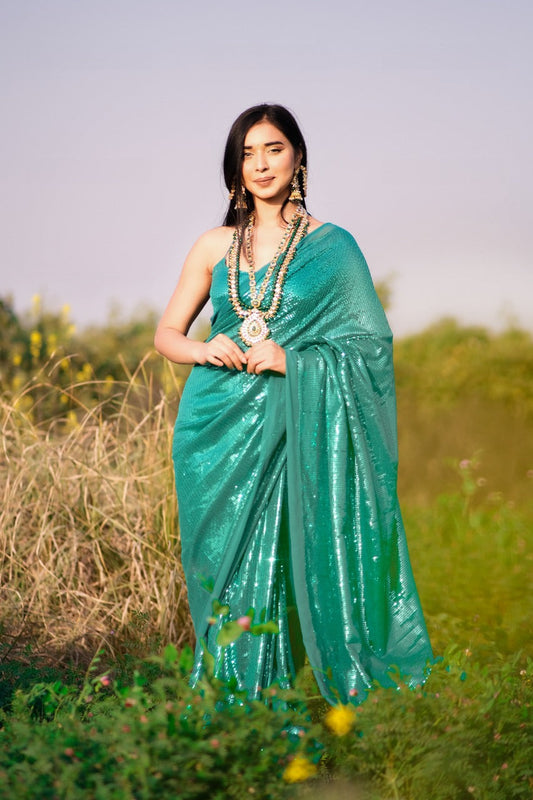 Emerald Filmfare Sequence Saree