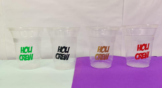 Personalised disposable glasses for your Holi Crew