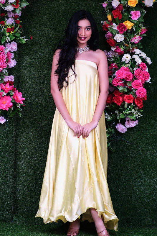 Yellow Candy Satin Gown