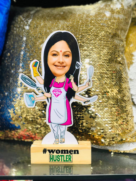 Wooden caricature with premium polished wooden