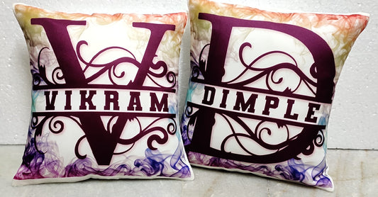 Initial and Name Printed Cushion