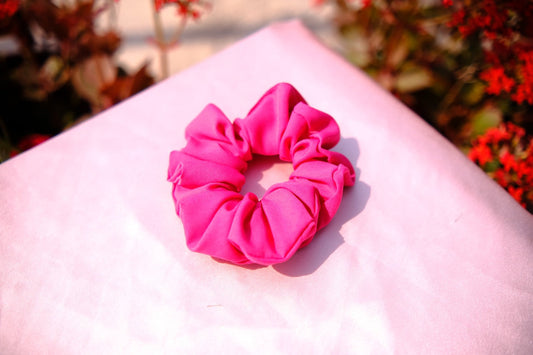 Pink Crape Scrunchie