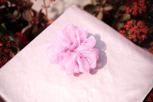 Baby Pink Organza Scrunchie