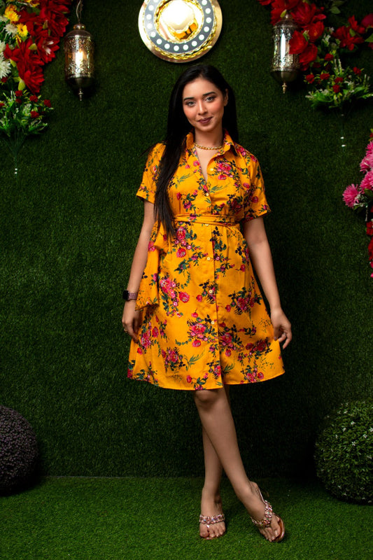 Sunflower Shirt Dress