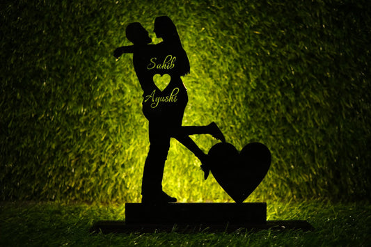 Wireless Couple Name Lamp With Heart