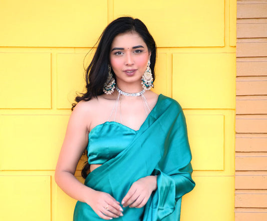 Rama green Satin Stitched Blouse