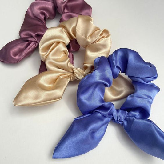 Wholesale Satin Bunny  Scrunchies 100 Pc