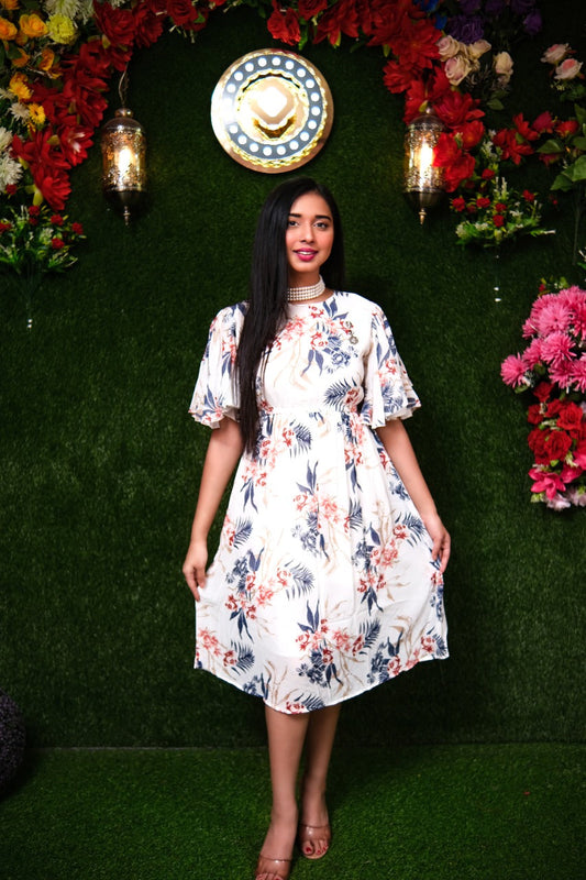 Scarlett White Floral Dress