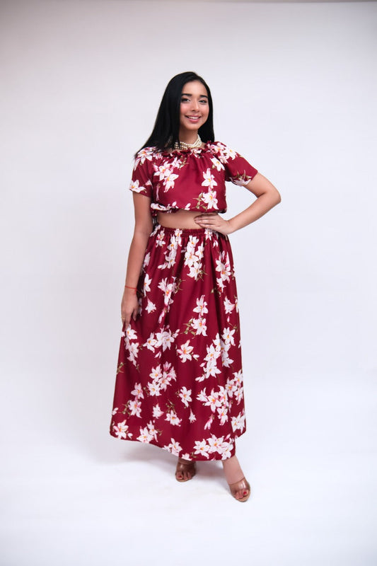 Chloe blossom red  Skirt Top