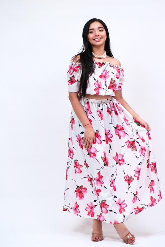 Selena pasty white Skirt Top