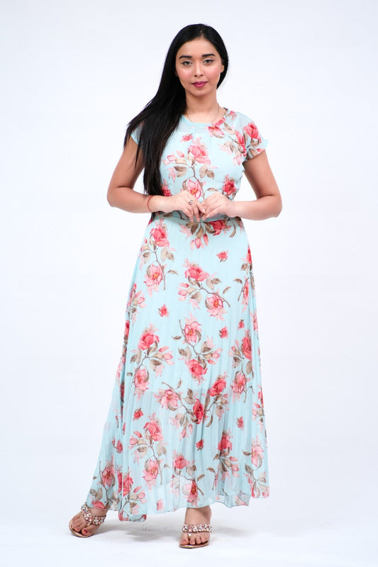Kalki Floral Blue Gown