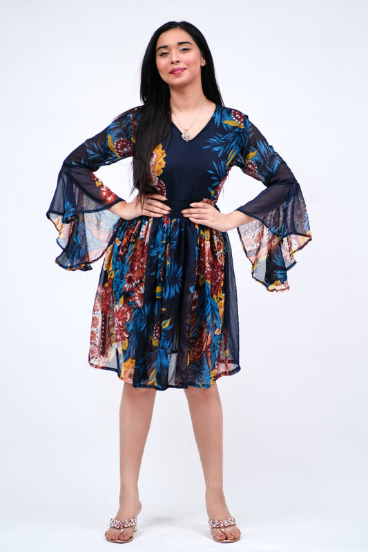 Maria Royal Floral Dress