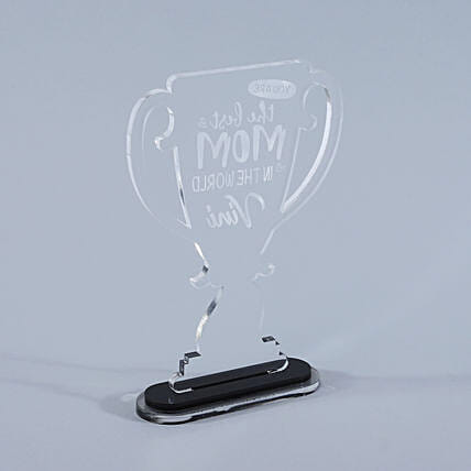 Personalised Best Mom Transparent Trophy
