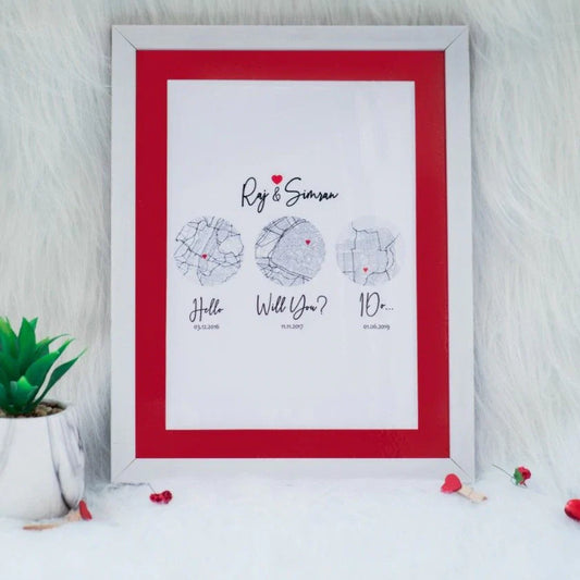 Couple Map Frame