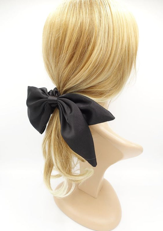 Satin Black swallow tail scrunchie
