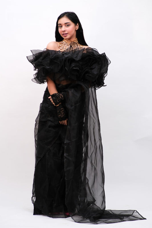 Crystal Black Organza Blouse