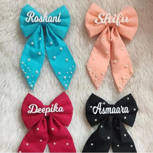 Personalised Name Pigtail BOWS