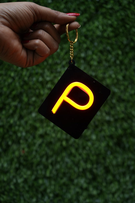 Neon alphabet keychain