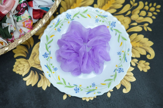 Orchid organza scrunchie