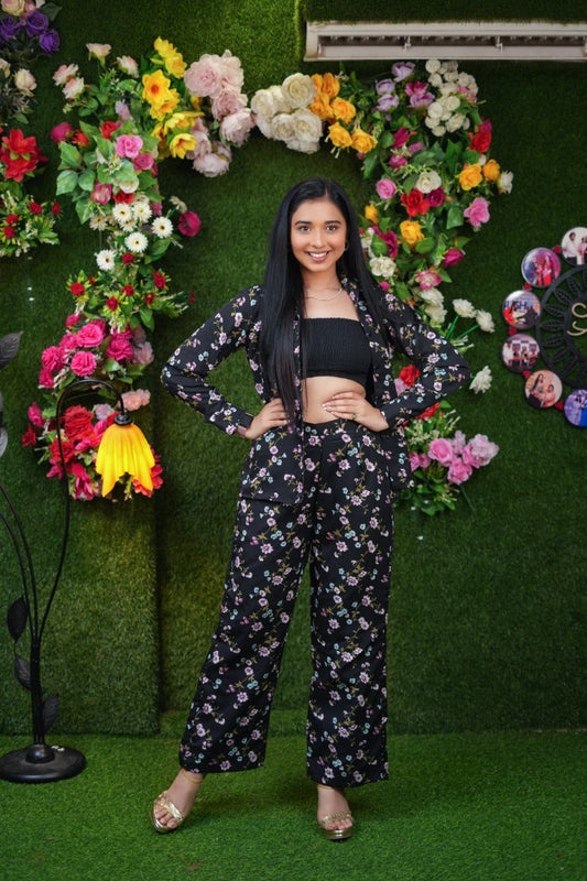 Floral Print Pant Shirt Co- Ords set
