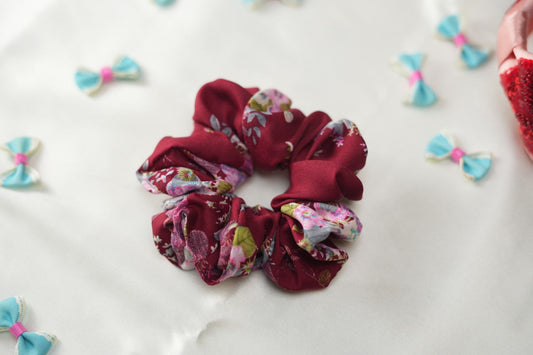 Maroon handprint Scrunchie