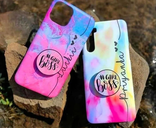 Personalised GirlBoss Mobile cover plus Pop Socket 103
