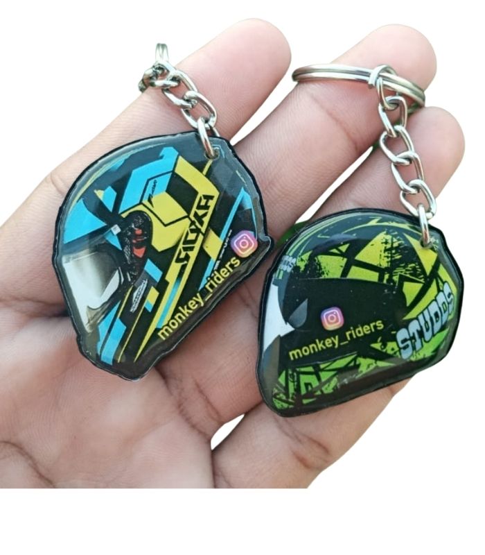Personalized Helmet gel key chain – handmadelovebytanya