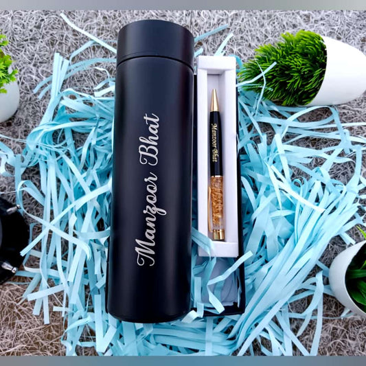 Temperature Water Bottle With Pen Combo