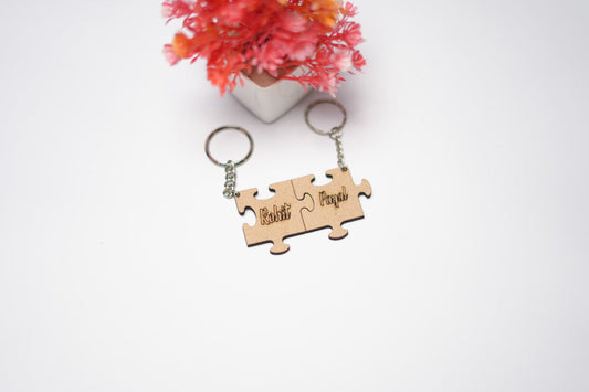 Customised Puzzle Couple Keychain