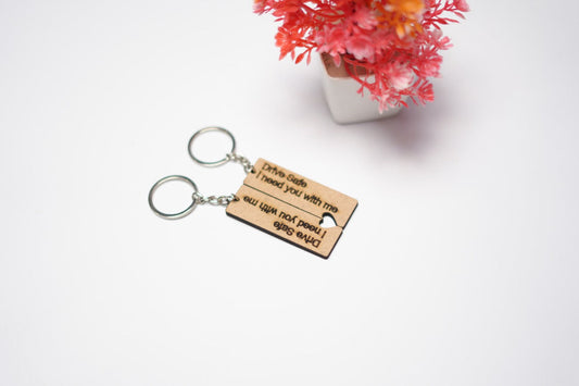 Drive Safe Couple Keychain
