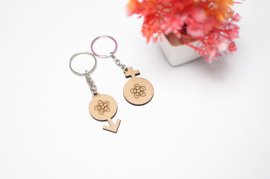 Floral Couple Keychain