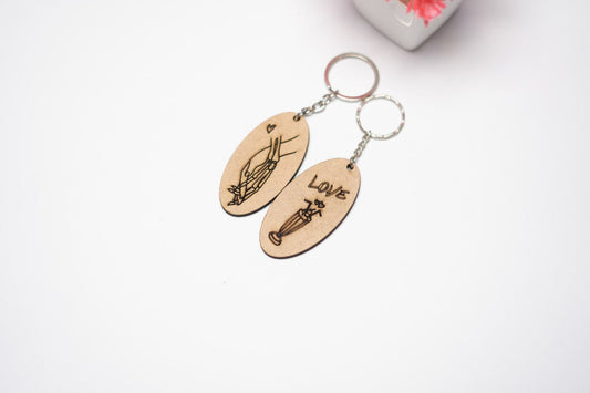 Love me hard couple Keychain