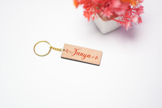 Personalised Floral Name Keychain